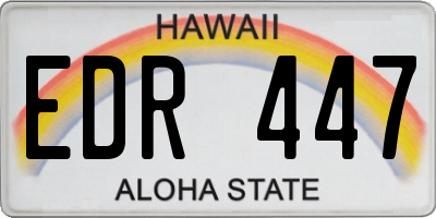 HI license plate EDR447