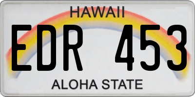 HI license plate EDR453