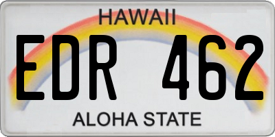 HI license plate EDR462