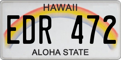 HI license plate EDR472