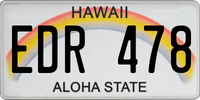 HI license plate EDR478