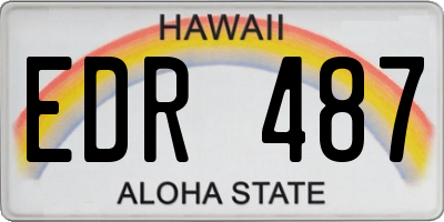 HI license plate EDR487