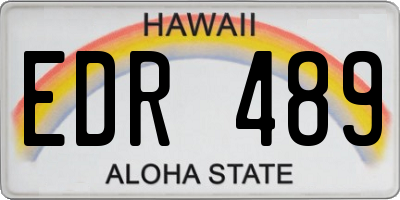 HI license plate EDR489