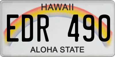 HI license plate EDR490
