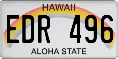HI license plate EDR496