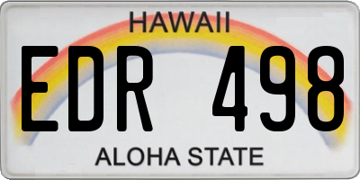 HI license plate EDR498