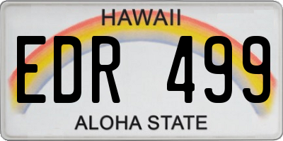 HI license plate EDR499