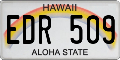 HI license plate EDR509
