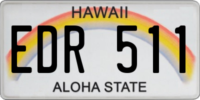 HI license plate EDR511