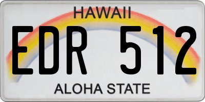 HI license plate EDR512
