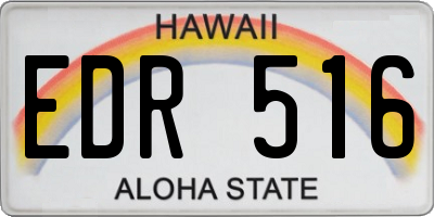HI license plate EDR516
