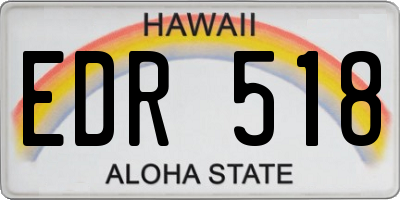 HI license plate EDR518