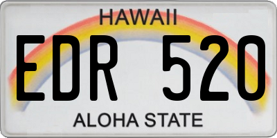 HI license plate EDR520