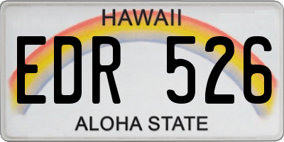 HI license plate EDR526