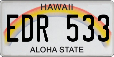 HI license plate EDR533