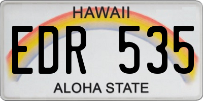 HI license plate EDR535