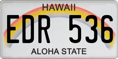 HI license plate EDR536