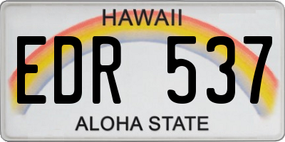 HI license plate EDR537