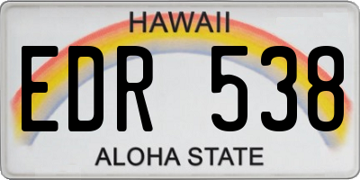HI license plate EDR538