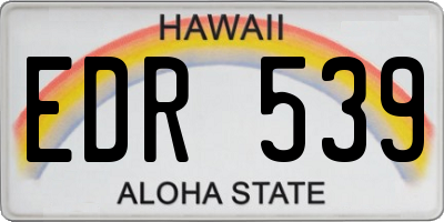 HI license plate EDR539