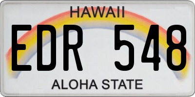HI license plate EDR548