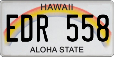 HI license plate EDR558
