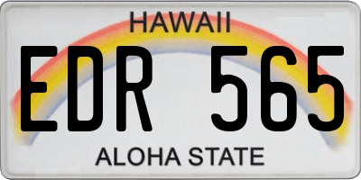 HI license plate EDR565