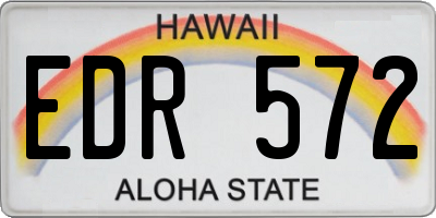 HI license plate EDR572