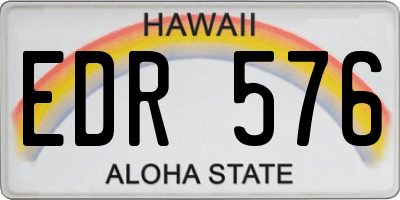 HI license plate EDR576