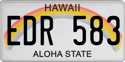 HI license plate EDR583