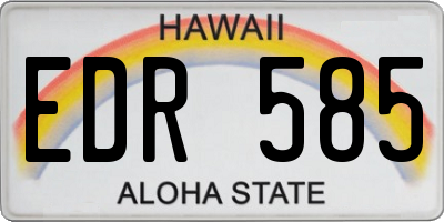HI license plate EDR585