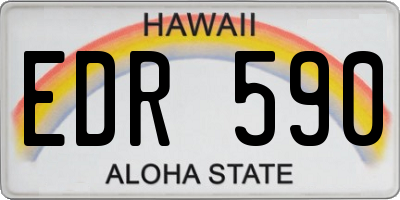 HI license plate EDR590