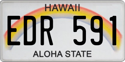 HI license plate EDR591