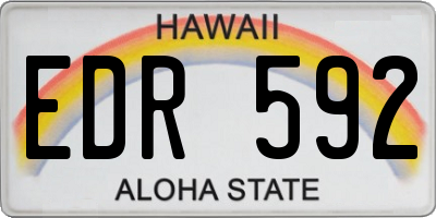 HI license plate EDR592