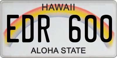 HI license plate EDR600