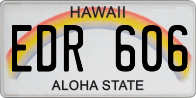 HI license plate EDR606