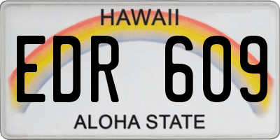 HI license plate EDR609
