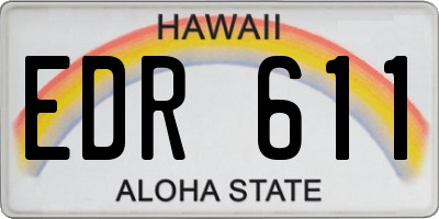 HI license plate EDR611