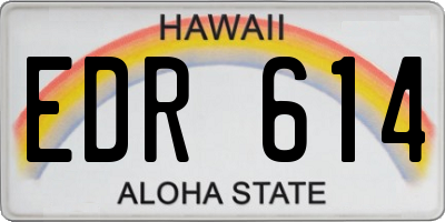 HI license plate EDR614