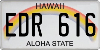 HI license plate EDR616