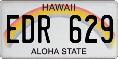 HI license plate EDR629