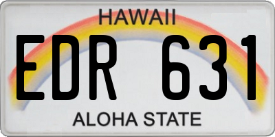 HI license plate EDR631