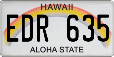 HI license plate EDR635