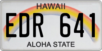 HI license plate EDR641