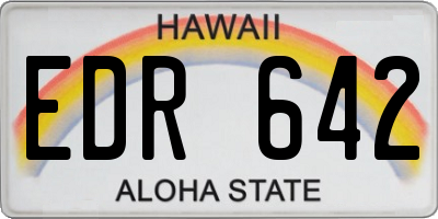 HI license plate EDR642