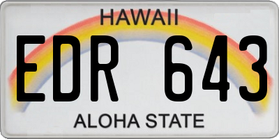 HI license plate EDR643