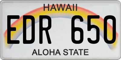 HI license plate EDR650