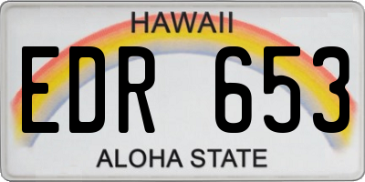 HI license plate EDR653