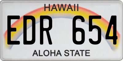 HI license plate EDR654