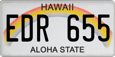 HI license plate EDR655